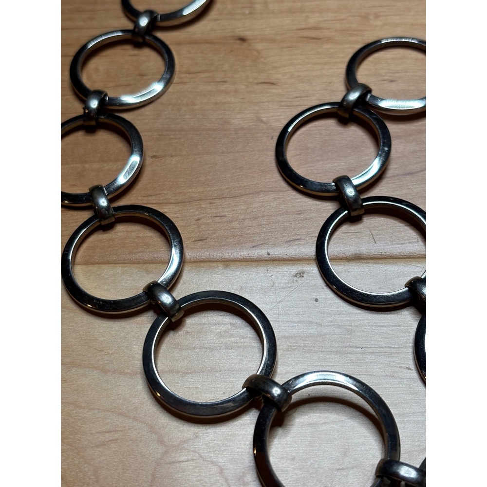 Chain Belt Women One Size Silver Tone Round O-Ring Adjustable Unbranded - Picture 3 of 9